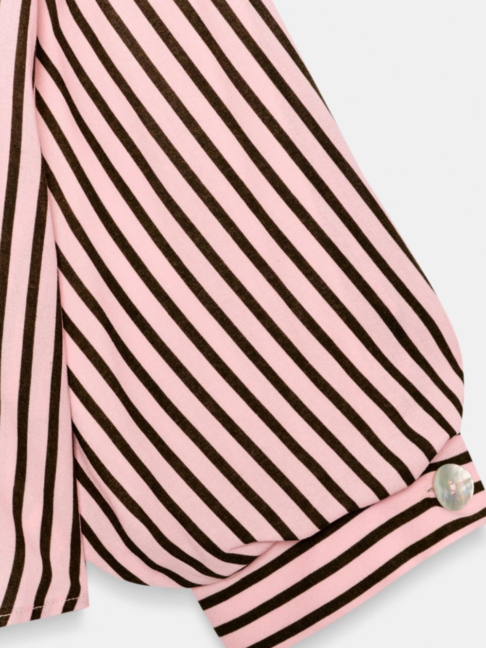 Zara Pink Striped Balloon Sleeve Button Front Shirt Blouse M NWT - Picture 8 of 11